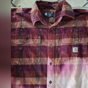 Carhartt womens large very unique  Flannel Shirt - Purple and Brown,